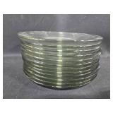 Set of Glass Dinnerware Pieces Including Plates and Mugs