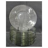 Set of Glass Dinnerware Pieces Including Plates and Mugs