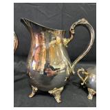 Oneida Silver Plated Tea Set and Decorative Hair Crown Comb