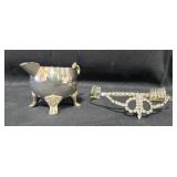 Oneida Silver Plated Tea Set and Decorative Hair Crown Comb