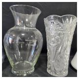 Assorted Glassware Collection including Vases, Pitcher, and Bowl