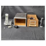 Panasonic Cordless Phone Set and Actiontec M1000 DSL Modem with Accessories & VTG Card Holder