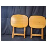 Set of 3 Foldable Wooden TV Trays