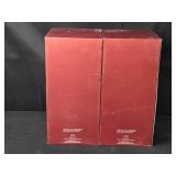 Set of 2 Lenox Holiday Hurricane Candle Holders with Pillar Candle