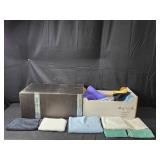 Collection of Assorted Cleaning Towels with Storage Box