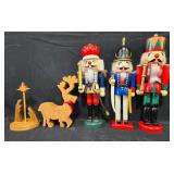 Holiday Decor Collection Including Nutcracker Figures and Festive Accessories