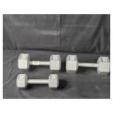 Set of 3 Hex Dumbbells - 20lb and 10lb Weights