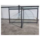Modern Glass Top Coffee Table with Metal Base