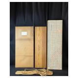 Sewing Measuring Board and Oak Veneer Wood Panel with Jute Twine Pieces
