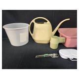 Collection of Assorted Plastic Kitchenware and Garden Accessories