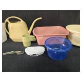 Collection of Assorted Plastic Kitchenware and Garden Accessories