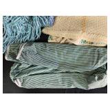 Collection of Fabric and Textile Items Including Prayer Shawl, Neck Roll, Throws & More!