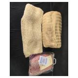 Collection of Fabric and Textile Items Including Prayer Shawl, Neck Roll, Throws & More!