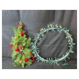 Lot of Holiday Decor: Christmas Wreaths and Pine Tree