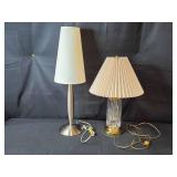Set of 2 Table Lamps with Metal and Glass Design