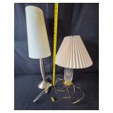 Set of 2 Table Lamps with Metal and Glass Design