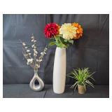 Assorted Decorative Artificial Plants and Vases Set