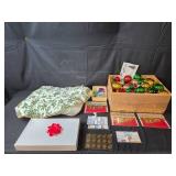 Large Holiday Decoration Collection with Ornaments and Gift Wraps