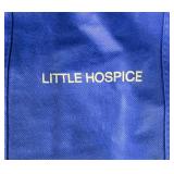 Set of Beige and White Pillow Covers with Hooks and Little Hospice Tote Bag