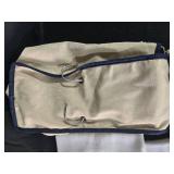 Set of Beige and White Pillow Covers with Hooks and Little Hospice Tote Bag