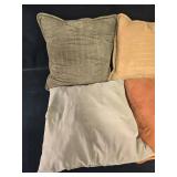 Set of 6 Velvet Throw Pillows in Various Earth Tones