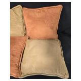 Set of 6 Velvet Throw Pillows in Various Earth Tones