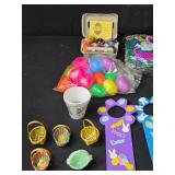Assorted Easter Decoration Set Including Ceramic Bunnies and Baskets