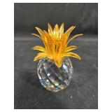 Decorative Glass and Crystal Set with Christmas Mugs and Lenox Pineapple Figurine