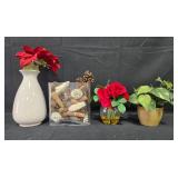 Decorative Home Decor Set with Silk Flowers and Greenery