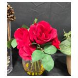 Decorative Home Decor Set with Silk Flowers and Greenery