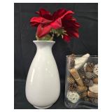 Decorative Home Decor Set with Silk Flowers and Greenery