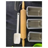 Assorted Kitchenware Collection with Pans, Utensils, and Bakeware