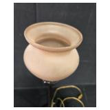 Vintage Table Lamp with Frosted Glass Shade and Metal Base