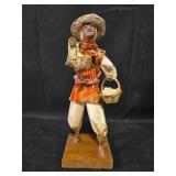 Set of 2 Vintage Handmade Papier-Mache Figurines