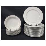 Set of Grace Fine China Dinner and Soup Plates - stands not inc