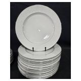 Set of Grace Fine China Dinner and Soup Plates - stands not inc