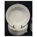Set of Grace Fine China Dinner and Soup Plates - stands not inc