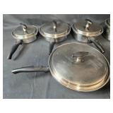 Set of 5 Stainless Steel Saucepans with Lids