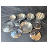 Set of 5 Stainless Steel Saucepans with Lids