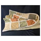 King Size Suede Blanket with Patchwork Design