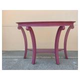 Decorative Plum Painted Console Table with Curved Legs