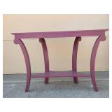 Decorative Plum Painted Console Table with Curved Legs