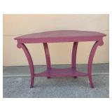 Decorative Plum Painted Console Table with Curved Legs
