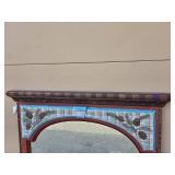 Decorative Mirror with Pinecone Design and Wooden Frame