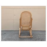Vintage Rattan Rocking Chair with Curved Design
