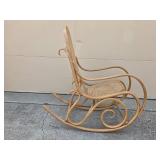 Vintage Rattan Rocking Chair with Curved Design
