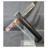 Decorative Desktop Trio: Clock with Dog Design, Friends Note Holder, VTG Kaleidoscope