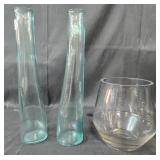 Trio of Glass Vases
