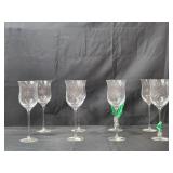 Set of 8 Pier 1 Crystal Wine Glasses with Elegant Design