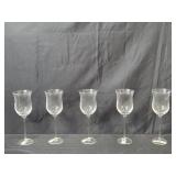Set of 8 Pier 1 Crystal Wine Glasses with Elegant Design
